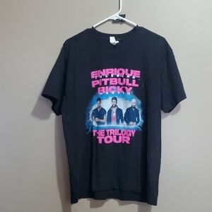 Enrique Iglesias Putbull Ricky Martin Black Graphic Men's T-Shirt Size L